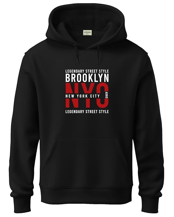 ADRO Black Brooklyn NYC Printed Hoodie
