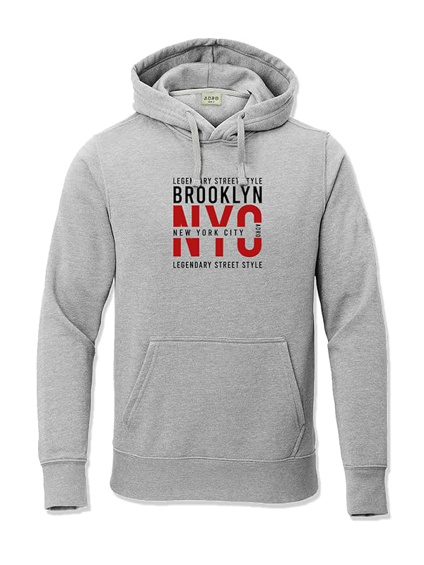 ADRO Brooklyn Grey NYC Printed Hoodie