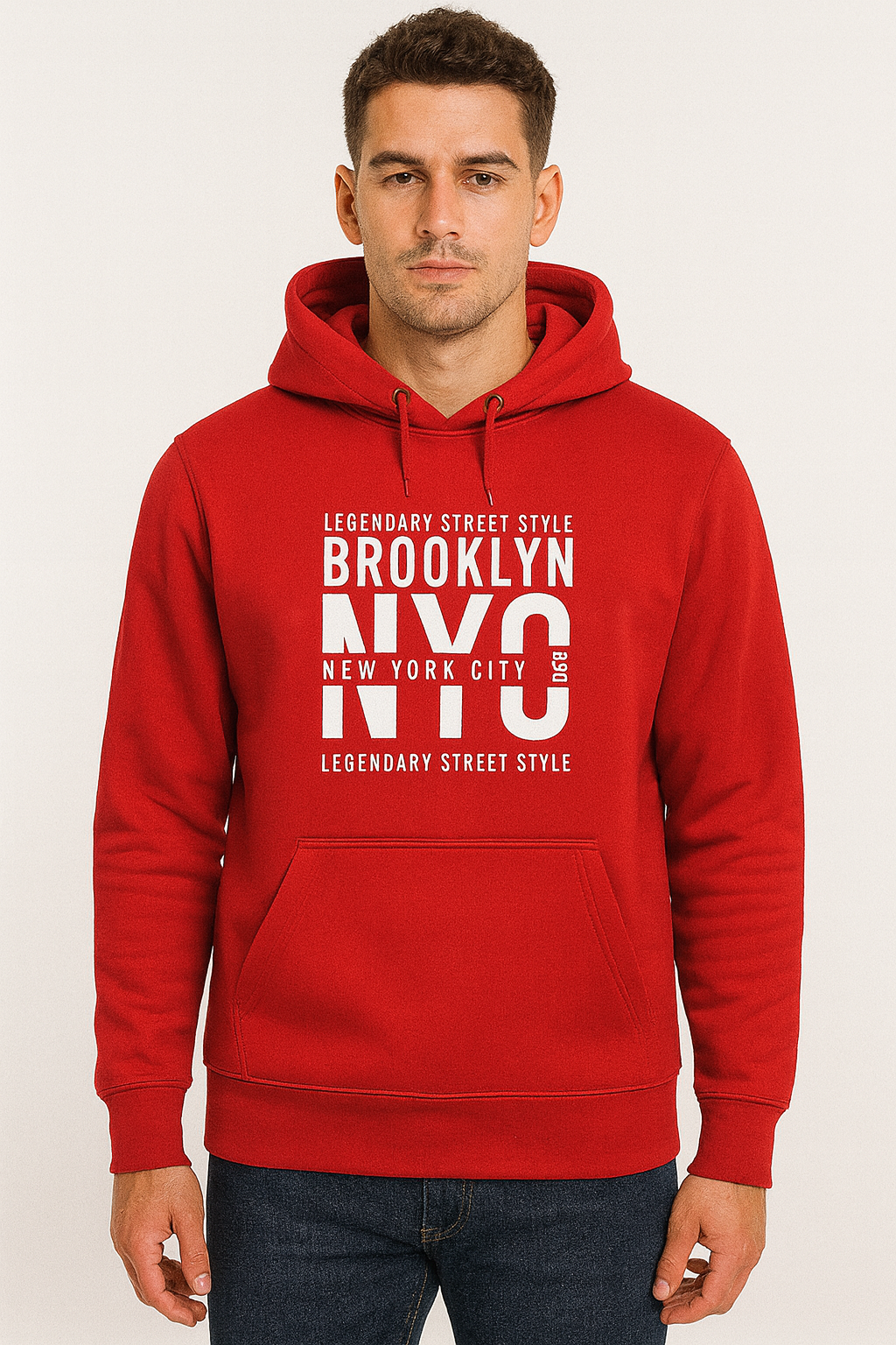 ADRO Brooklyn NYC Red Printed Hoodie