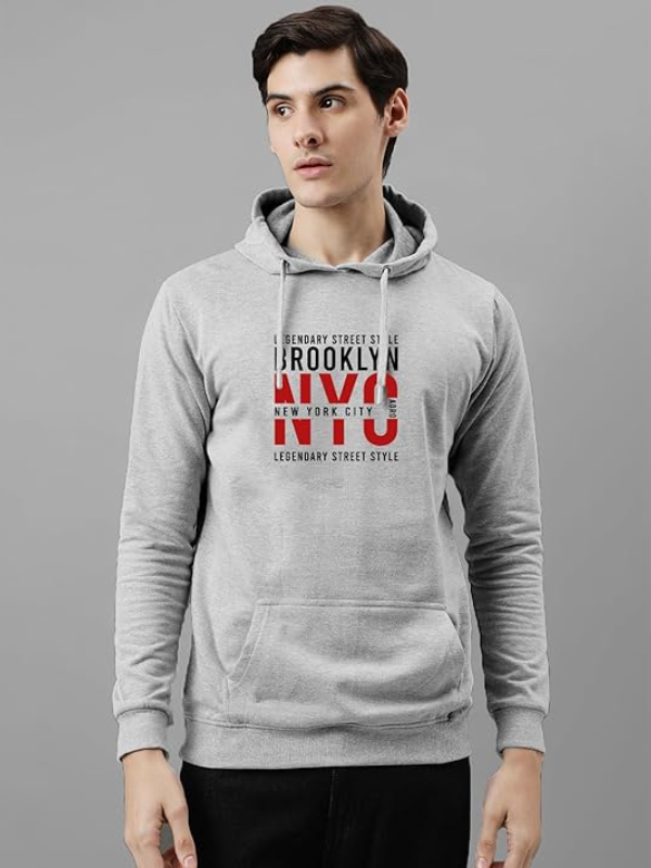 ADRO Brooklyn NYC grey Printed Hoodie