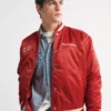 Abercrombie Budweiser Red Varsity Bomber Jacket