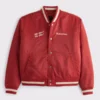 Abercrombie Budweiser Varsity Bomber Jacket Red