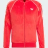 Adidas Adicolor Velour Red Track Jacket