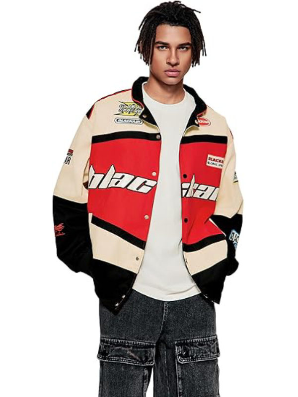 Air Racing Style red Varsity Jacket