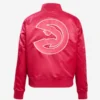 Atlanta Hawks Triple Pink Satin Varsity Jacket