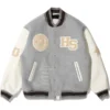 BAPE X HIGHSNOBIETY Varsity Jacket Grey & White