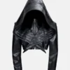 Bat Hat Hooded Short Jacket Black