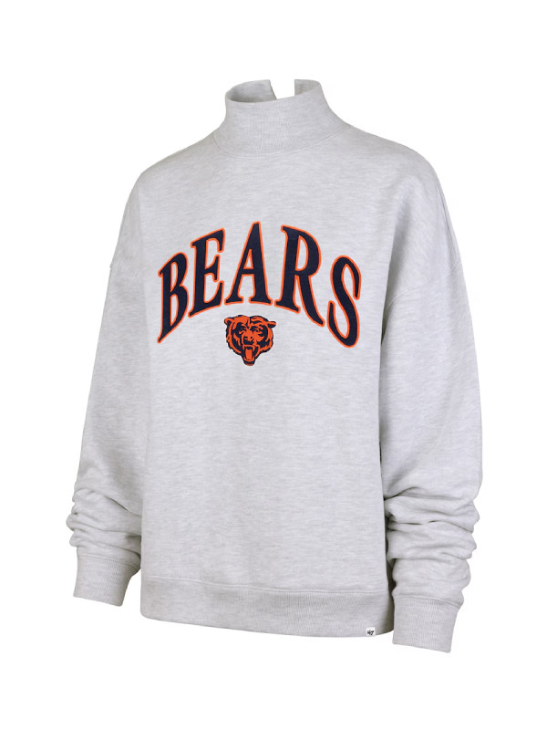 Chicago Bears '47 Women's Vantage Mock Neck Pullover Sweatshirt - Heather Gray