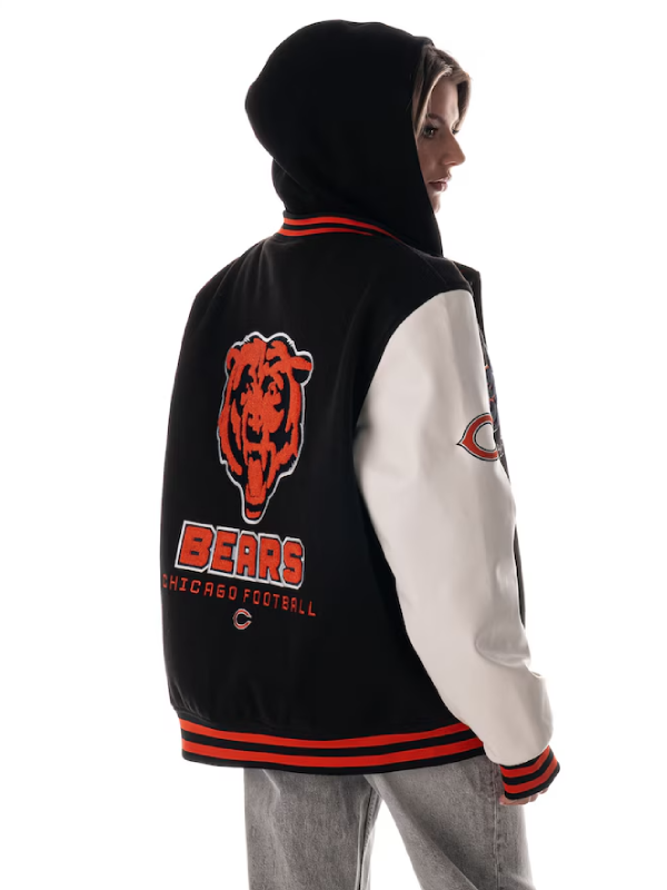 Chicago Bears The Wild Collective Varsity Jacket with Hooded
