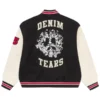 Denim Tears Peace Wreath Black & White Varsity Jacket