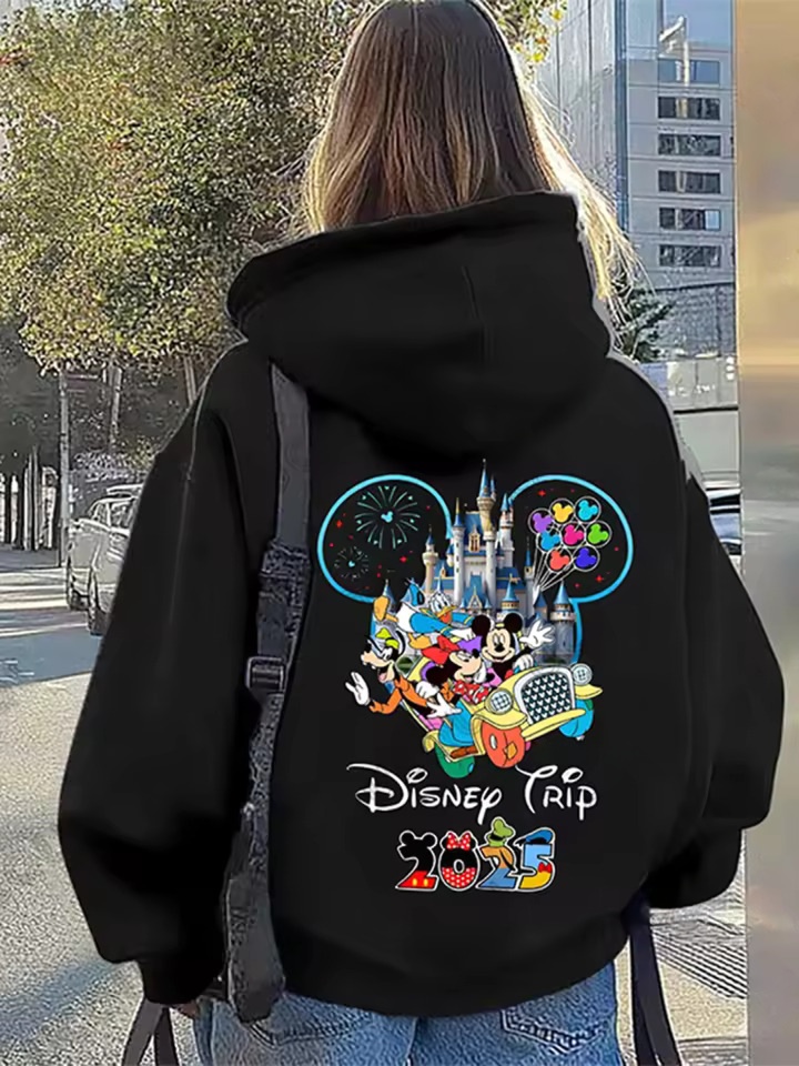 Disney Trip 2025 Black Mickey Mouse Hoodie