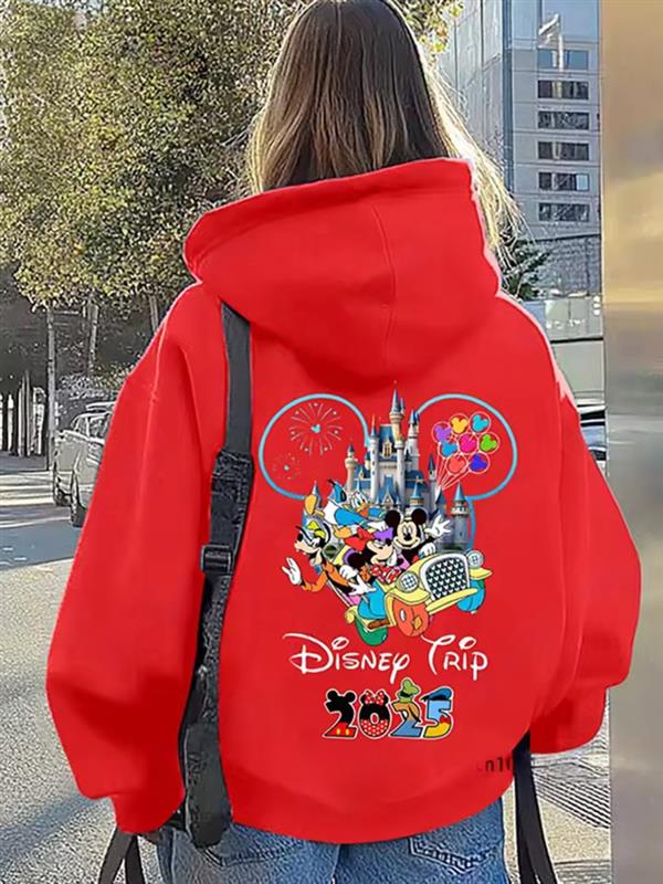 Disney Trip 2025 Red Mickey Mouse Hoodie
