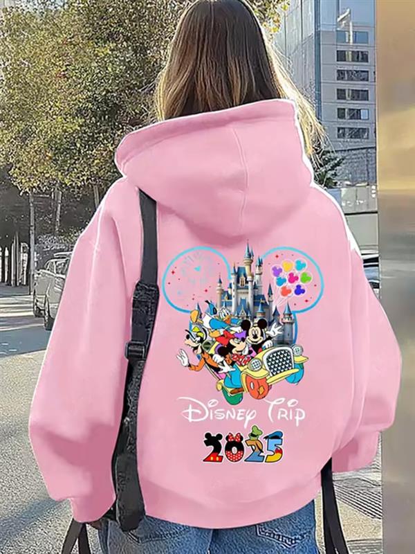 Disney Trip 2025 pink Mickey Mouse Hoodie