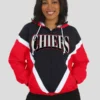 Erin Andrews Chiefs Retro Crinkle Full-Zip Hoodie Red-Black