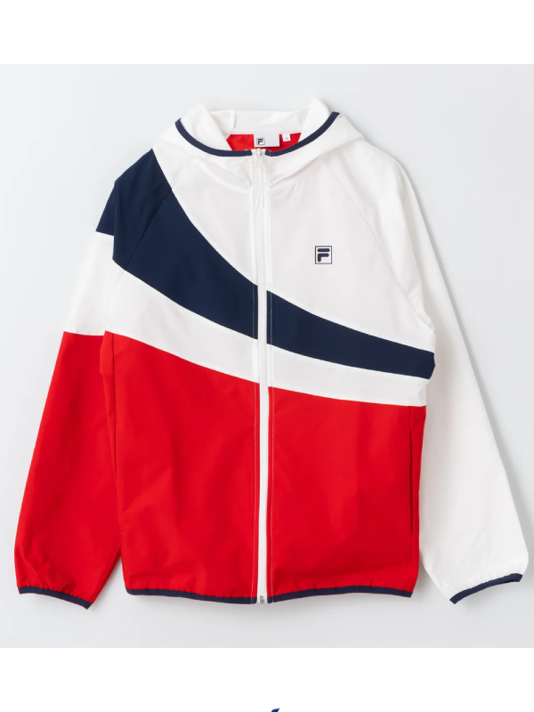 Fila Wind Track White Zip-Up Hoodie