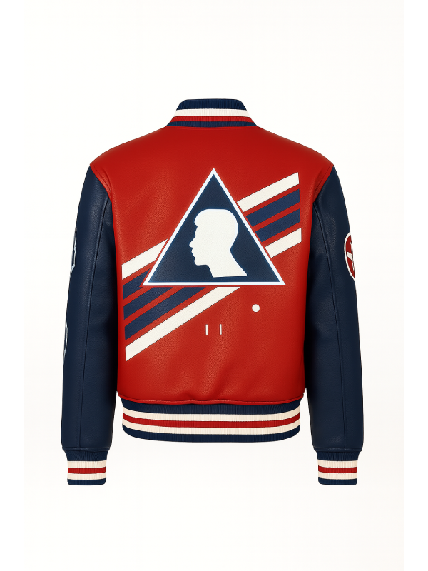 Futuristic 'X' Red Black Leather Jacket