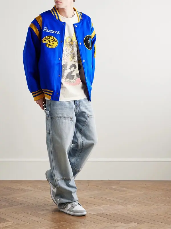 Gallery Dept. Student Varsity Jacket Blue & Yellow