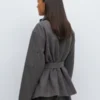 Gina Tricot High Neck Short Grey Jacket