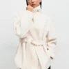 Gina Tricot High Neck Short White Jacket