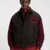 HUGO x RB regular-fit varsity-style jacket with bull graphics