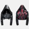 Halloween Bat Hat Hooded Short Jacket Black
