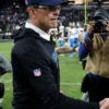 Jim Harbaugh Los Angeles Chargers 2025 Black Long Sleeve Hoodie T-Shirt