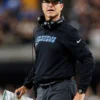 Jim Harbaugh Los Angeles Chargers 2025 Sideline Long Sleeve Hoodie T-Shirt Black