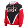 Kansas City Chiefs WEAR by Erin Andrews Women's Retro Crinkle Full-Zip Hoodie Windbreaker - RedBlack