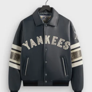 Kith & AVIREX for the New York Yankees Leather Jacket Blue