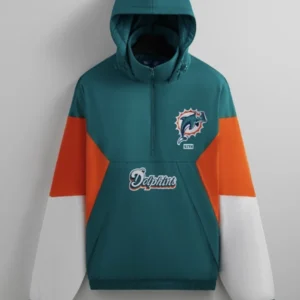 Kith Miami Dolphins Quarter Zip Anorak Jacket With Hood