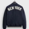 Kith New York Yankees Suede Bomber Jacket Blue