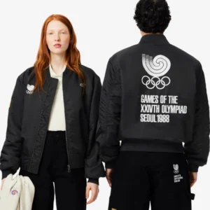 Lacoste Olympic Heritage Seoul 1988 Bomber Jacket Black