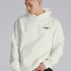 Manchester United Mens Back Print Overhead Hoodie Cream