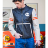 Mans Karl 24H Le Ecru black Leather Jacket