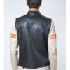 Mans Karl black Leather Jacket 24H Le Ecru