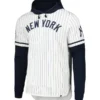 Men's New York Yankees '47 White Pinstripe Double-Header Pullover Hoodie