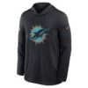 Men's Nike Pitch Blue Miami Dolphins 2025 Rivalries Collection Sideline Dri-FIT Long Sleeve Hoodie T-Shirt