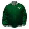 Men's Philadelphia Eagles Mitchell & Ness Kelly GreenSilver Big & Tall Throwback Reversible Full-Zip Jacket
