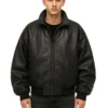 Men’s Premium Black Bomber Oversized Jacket