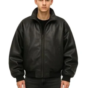 Men’s Premium Black Bomber Oversized Jacket