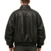 Men’s Premium Black Bomber Oversized Leather Jacket
