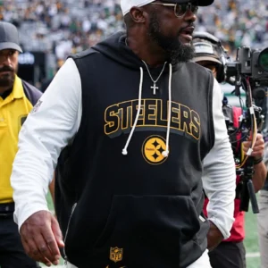 Mike Tomlin Pittsburgh Steelers Black Sideline Sleeveless Dri-Fit Hoodie