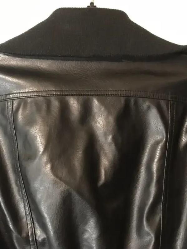 Miley Cyrus Max Azria Cropped Black Leather Jacket
