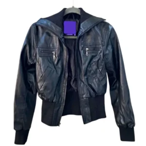 Miley Cyrus Max Azria Leather Jacket Black