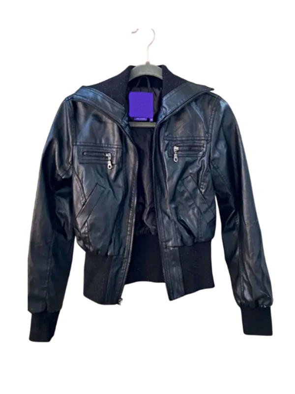 Miley Cyrus Max Azria Leather Jacket Black