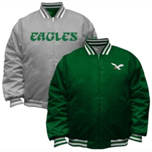 Mitchell & Ness Philadelphia Eagles Reversible Jacket Green & Grey