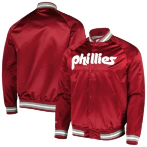 Mitchell & Ness Philadelphia Phillies Satin Raglan Jacket Red