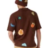 Motif Crochet Brown Polo Shirt