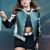 Nicole-Wallace-Culpa-Tuya-Black-and-Blue-Jacket-