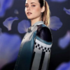 Nicole-Wallace-Culpa-Tuya-Black-and-Blue-Jacket-left